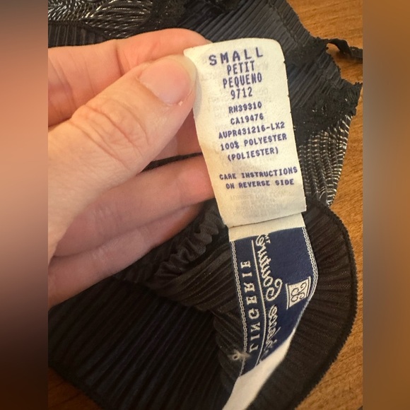 Vintage fairycore whimsigoth Pleated Camisole – Black Metallic Top Y2K Small - Picture 9 of 9